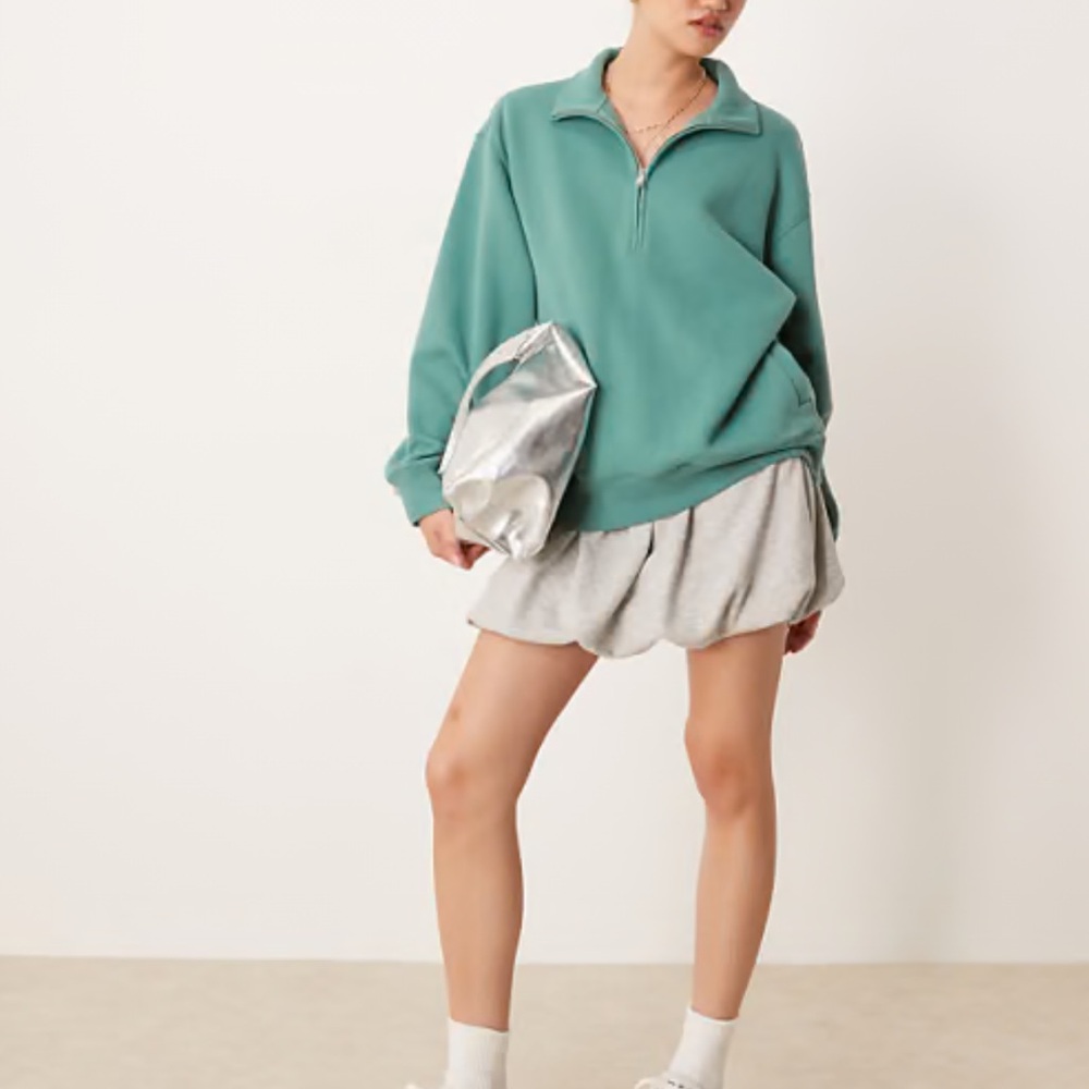 A&F Manhattan Tennis Green Half Zip Sweatshirt